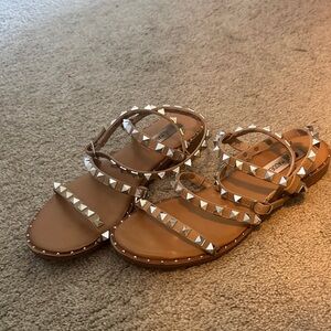 Steve Madden Tan Studded Strappy Sandals for Women